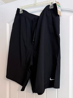 Nike Black Men's Athletic Shorts with White Swoosh